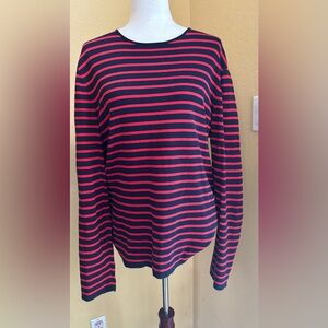 COS Red and Navy Striped Top. 100% cotton